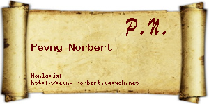 Pevny Norbert névjegykártya